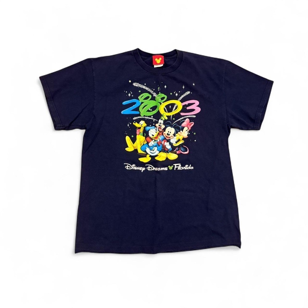 Vintage 2003 Disney Dreams Florida Mickey Friends T-Shirt Navy Large AB1010